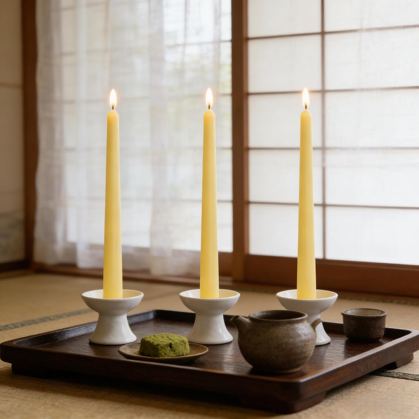 12-Pack Olive Green Taper Candles, 10 Inch Unscented Dripless Candlesticks, Long-Lasting Burn Time of 7-8 Hours, Perfect for Christmas Home Décor Spring and St. Patrick's Day
