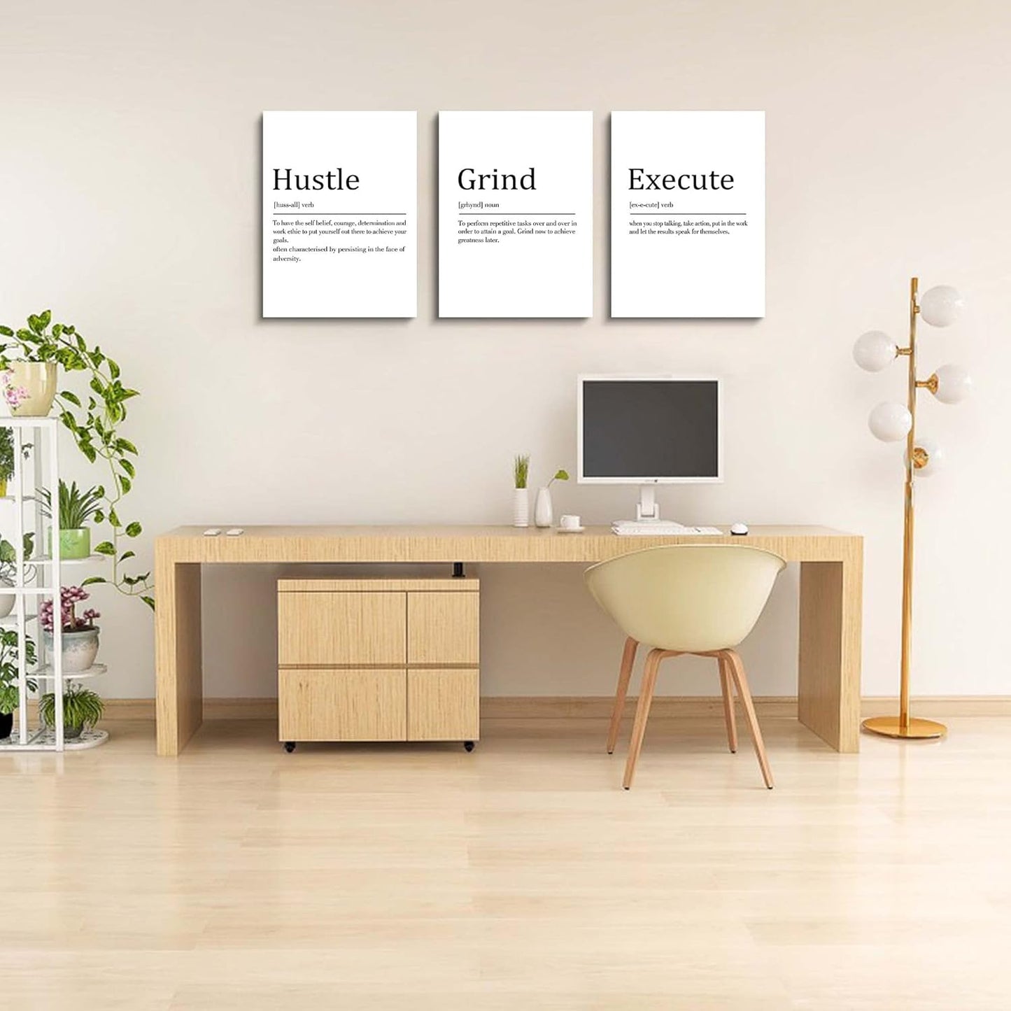 Inspirational Canvas Painting Wall Art -EPHANY ART,Mindset Quotes Prints, Success Framed Entrepreneur Poster Positive Quotes Wall Poster for Home Office Workplace (M-3pcs,12x16inchx3pcs)