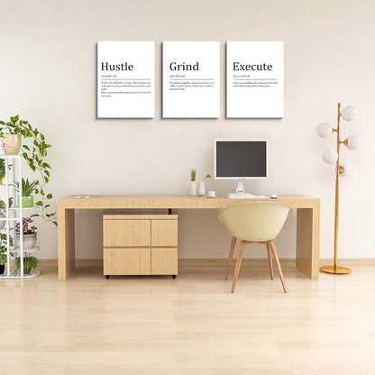 Inspirational Canvas Painting Wall Art -EPHANY ART,Mindset Quotes Prints, Success Framed Entrepreneur Poster Positive Quotes Wall Poster for Home Office Workplace (M-3pcs,12x16inchx3pcs)
