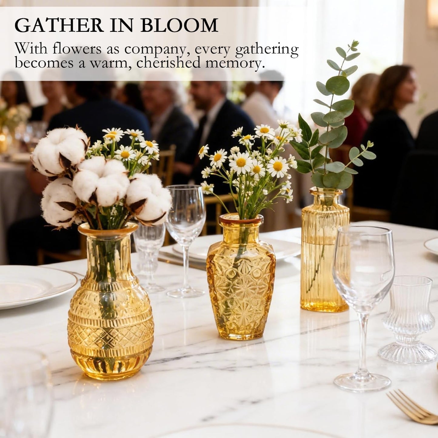 Clear Glass Bud Vase Set of 12 Pcs,Small Bud Vases in Bulk,Glass Crystal Flower Vases Table Centerpieces for Party Event Wedding Decor Baby Shower Decorations (Clear, 12 Pcs)