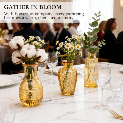 Clear Glass Bud Vase Set of 12 Pcs,Small Bud Vases in Bulk,Glass Crystal Flower Vases Table Centerpieces for Party Event Wedding Decor Baby Shower Decorations (Clear, 12 Pcs)
