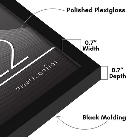 Americanflat 24x36 Poster Frame with Polished Plexiglass - Streamline Collection - Thin Border Picture Frame for Wall Display - Hanging Hardware Included - Black - Colors A