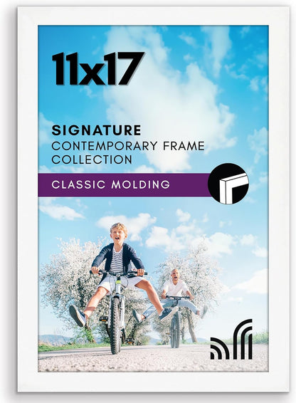 Americanflat 12x18 Poster Frame with Shatter-Resistant Glass - Signature Collection - Gallery-Style Frames Made of Engineered Wood - Photo Frame for Wall Display - Black - Colors C