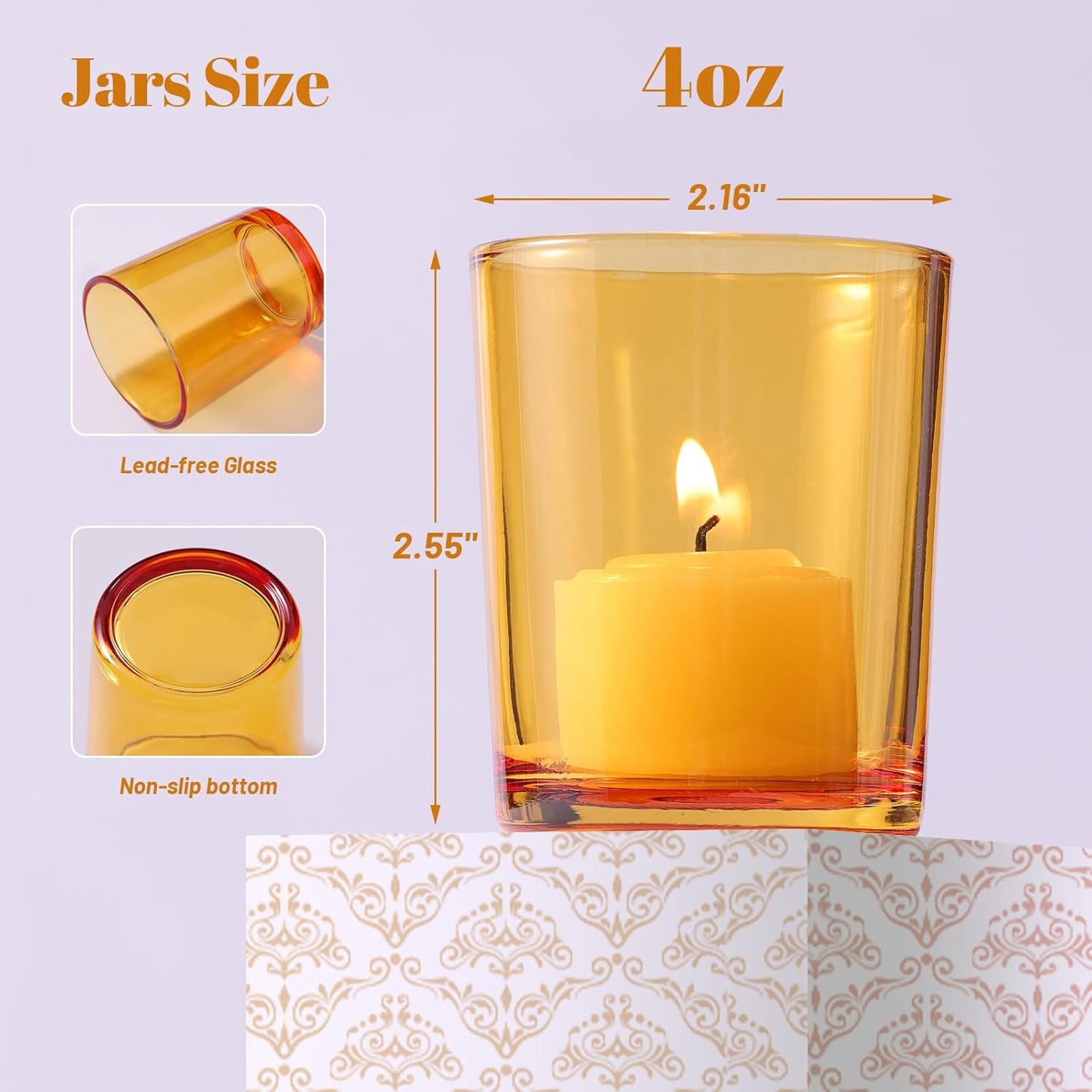 LETINE Gold Votive Candle Holders Set of 36 - Speckled Mercury Gold Glass Candle Holder Bulk - Ideal Spring Summer Decor for Wedding Centerpiece Table，Valentine's Day Decorations Indoor