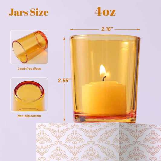 LETINE Gold Votive Candle Holders Set of 36 - Speckled Mercury Gold Glass Candle Holder Bulk - Ideal Spring Summer Decor for Wedding Centerpiece Table，Valentine's Day Decorations Indoor
