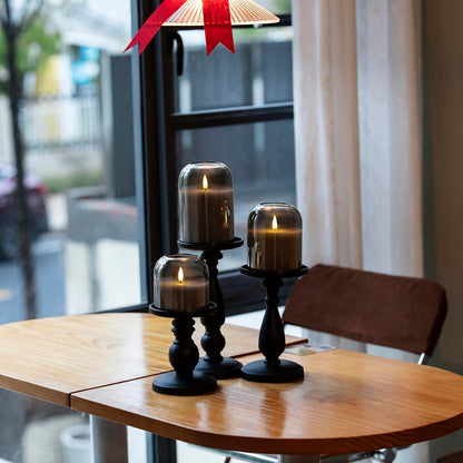 volnyus Gold Glass Flameless Candles with Remote Battery Operated Flickering LED Pillar Candles Real Wax 3D Wick Φ 4" H 4" 5" 6"