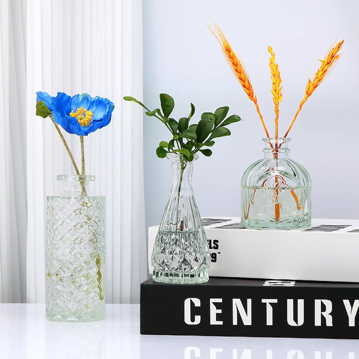 Glass Bud Vase Set of 32 pcs,Bud Vases in Bulk,Small Vases for Centerpieces, Mini Flower Vase Bulk for Rustic Wedding Home Table Decorations