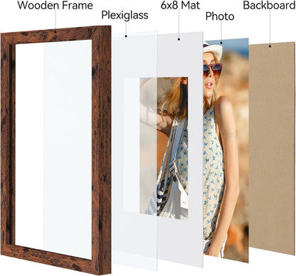 Vittanly 11x14 Picture Frame, Display Pictures 8x10 with Mat or 11x14 without Mat, Photo Frame for Wall Mounting, Black, 1 Pack - Colors A