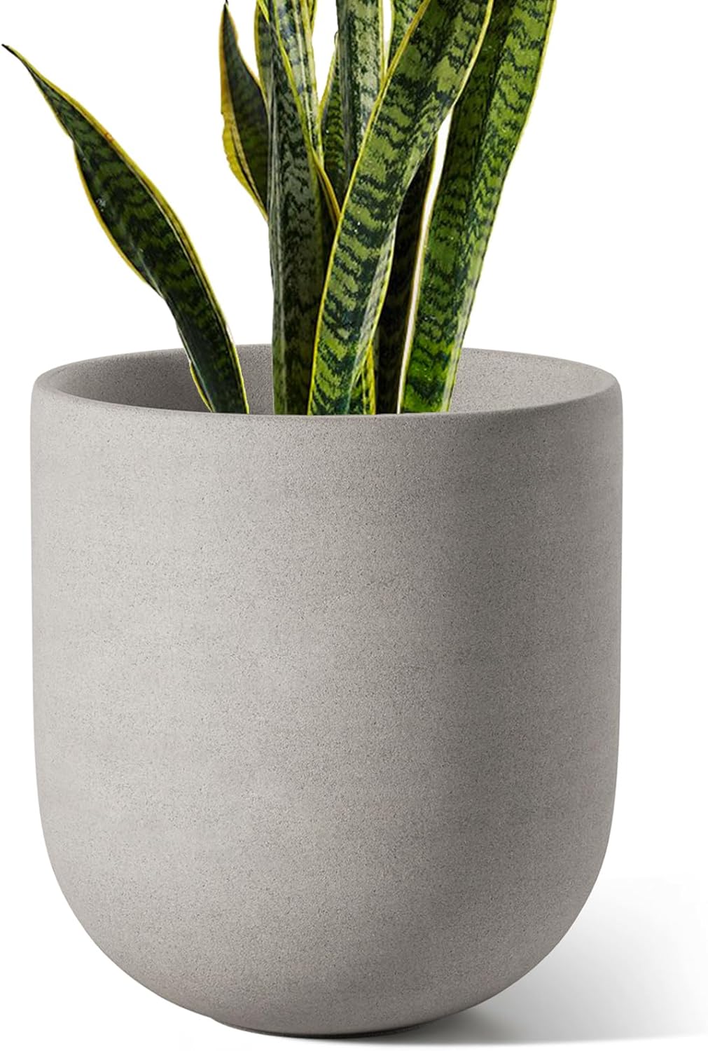 LE TAUCI 12 Inch Pots for Plants, Ceramic Large Planters for Indoor Plants, Indoor Plant Pots for Home Garden Patio Office, Planter Pots with Drainage Hole and Rubber Plug, Neutral Gray