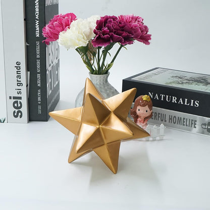 DreamsEden Small Geometric Sculpture, Metal Cube Decorative Ornaments Modern Home Decor Accent