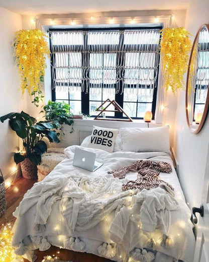 RECUTMS Artificial Hanging Plants Fake Hanging Plant Faux Eucalyptus Leaf Greenery Vine Outdoor UV Resistant Plastic Plants Home Garden Wedding Party Indoor Outdoor Decorations(White)