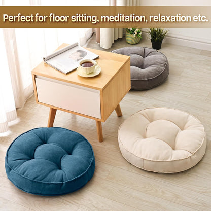 1 MIDDLE ONE Floor Pillow Set of 2, Memory Foam Floor Cushions for Adults, Large Meditation Pillow for Sitting, 22 x 22 Inches (Square | Grey)