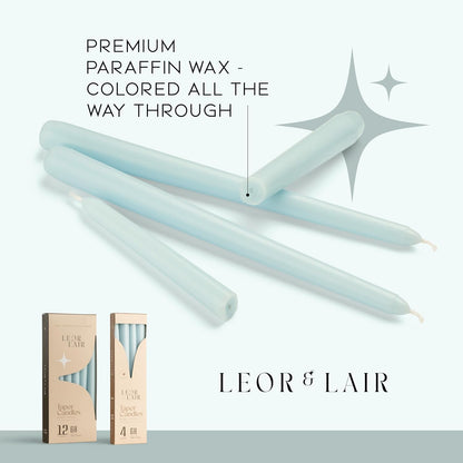 Leor & Lair Ivory Taper Candles - 4 Pack 10" Ivory Candlesticks - Unscented Cream Candle Sticks for Home Decoration, Holiday Tables, Weddings, Restaurants & Business Events