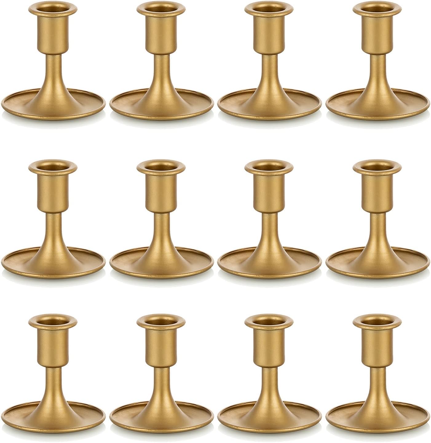 Candlestick Holders Taper Candle Holders, Romadedi Gold Candle Stick Candle Holder for Table Centerpiece, Wedding Reception, Festive Christmas Mantel Decoration or Home Decor, Set of 2