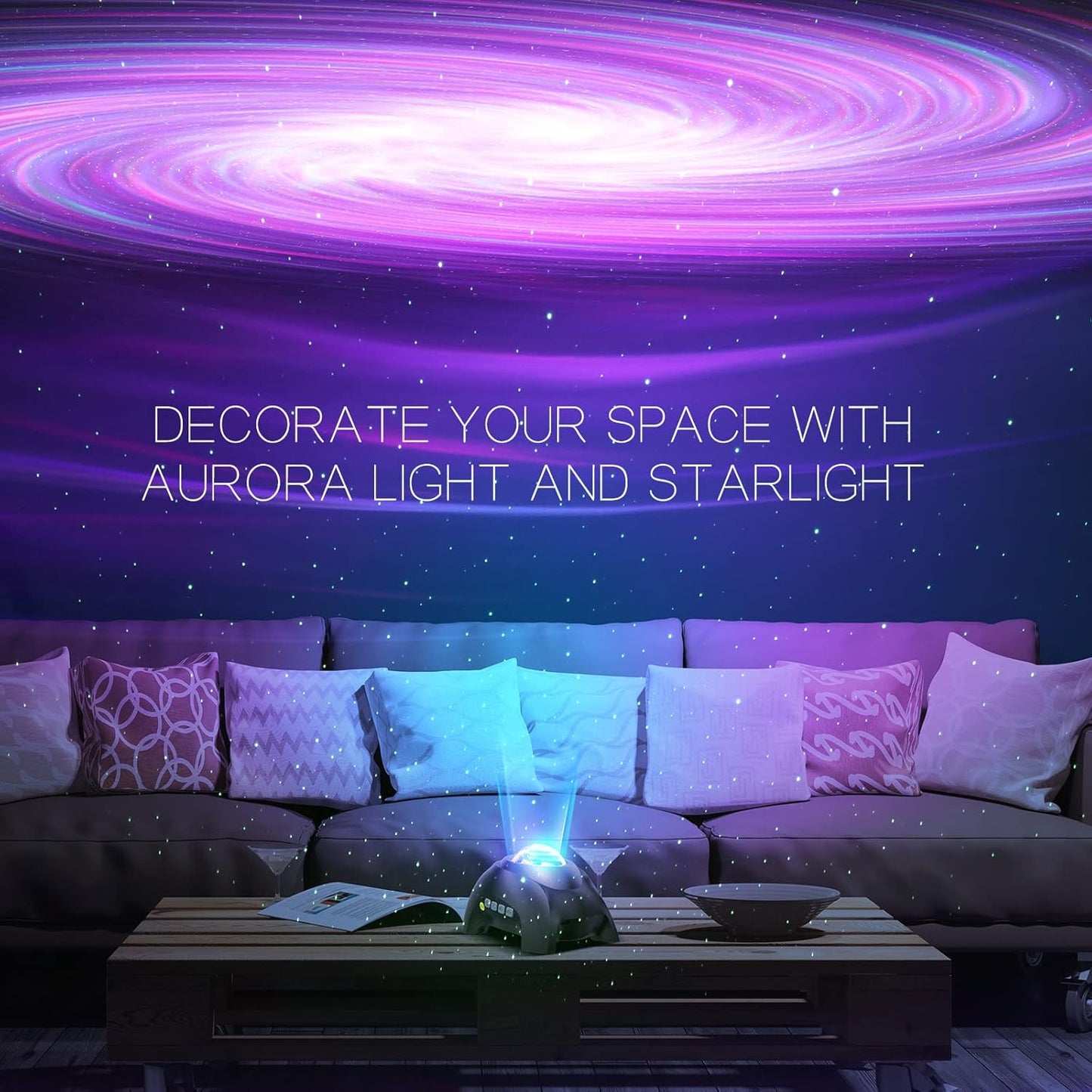 Northern Galaxy Light Aurora Projector with 33 Light Effects, LED Star Projector for Bedroom Nebula Lamp, Remote Control, White Noises, Bluetooth Speaker for Parties