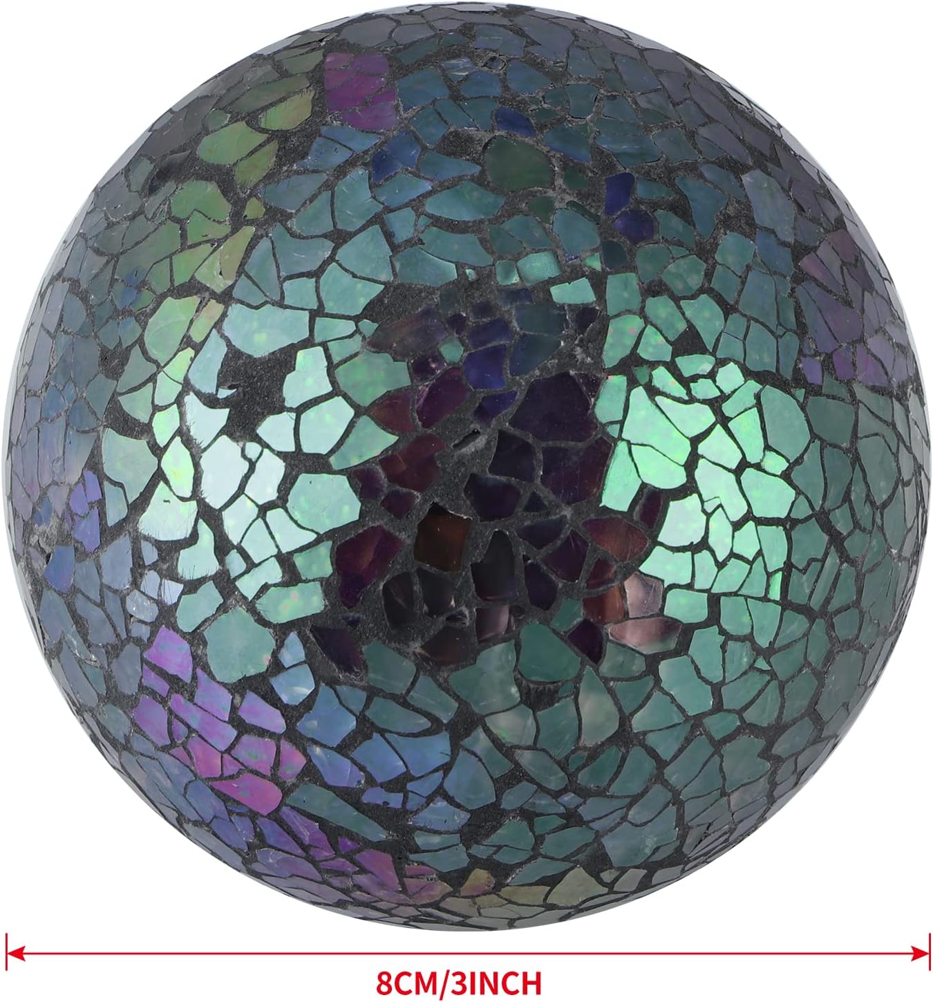 MDLUU 6 Pcs Mosaic Sphere Balls-Diameter 3 in, Decorative Orbs, Centerpiece Balls for Bowls, Vases, Dining Table Decor, Turquoise Blue