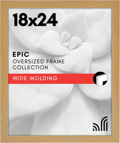 Americanflat 16x20 Picture Frame with Polished Plexiglass - Black Picture Frame - Wide Photo Frames Made of Engineered Wood for Vertical or Horizontal Wall Display - Epic Collection - Black - Colors B