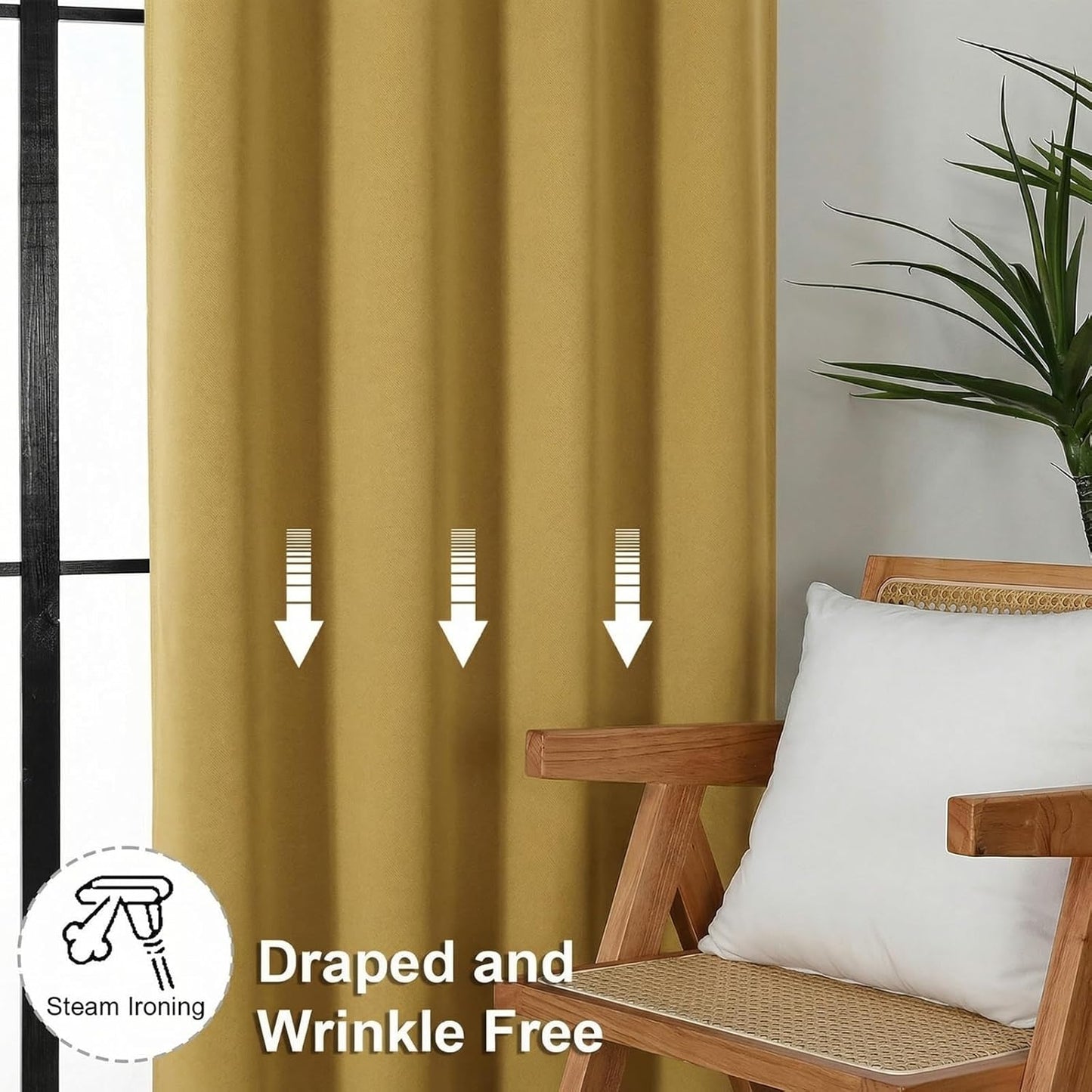Simplebrand Ava Sage Green Blackout Curtains for Bedroom 63 Inch Length 2 Panels Set, Solid Thermal Insulated Energy Saving Rod Pocket Window Treatment Curtains Blackout Drapes, W40 x L63 Inch, Sage - Colors C