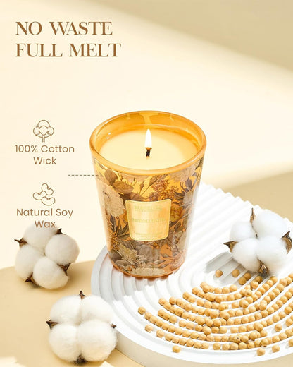 M&SENSE Jasmine Candles Highly Scented 3 Wick 35oz 150 Hours Burn Extra Large Jar Candles for Women, Natural Soy Wax Aromatherapy Candle for Stress Relief, Meditation, Yoga, Spa - Colors B