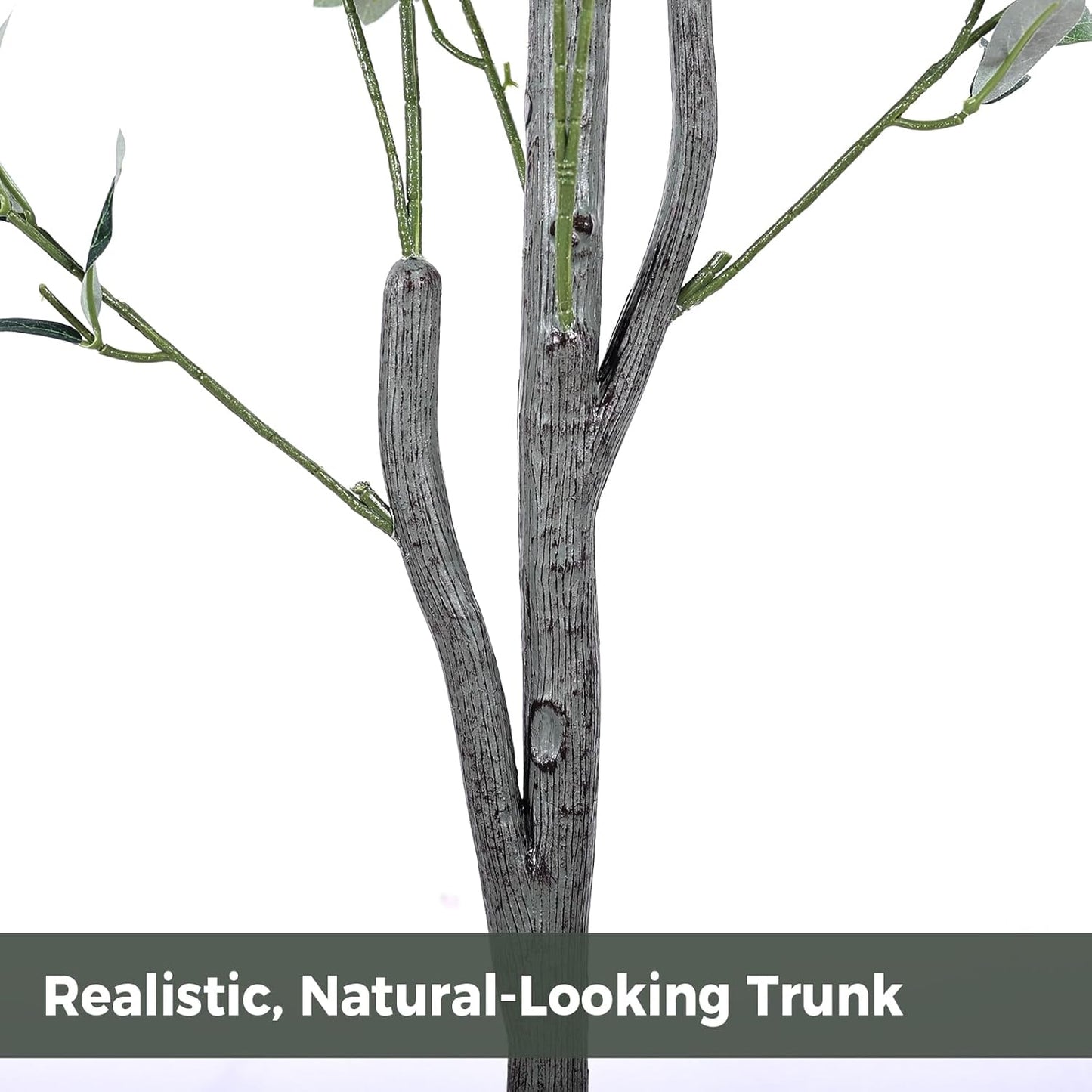 Olive Trees Artificial Indoor 6FT, Faux Olive Tree with Woven Basket & Natural-Looking Wood Trunk, Realistic Leaves & Fruits, Maintenance-Free Tall Fake Olive Tree for Modern Home Office Decor