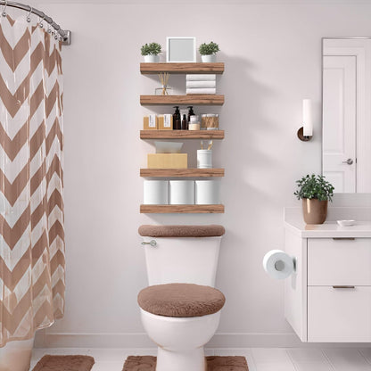 Sorbus Floating Shelves for Wall – 16 Inch Floating Shelf for Kitchen, Bedroom, Living Room, Bathroom, Home & Wall Decor - Mounted Bathroom Shelves with Invisible Brackets (Maple Wood, 2 Pack)