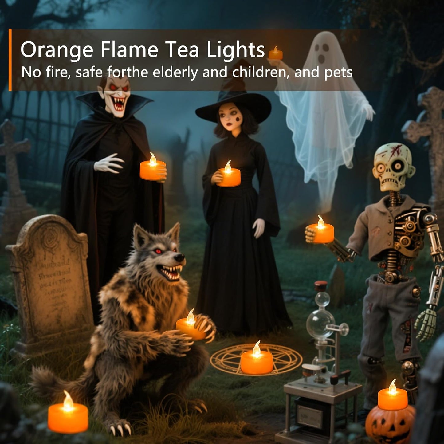 LED Tea Lights - 12 Pack Flameless Battery Operated Candles, 200+ Hours Flickering Warm White, Realistic Fake Tealights for Weddings, Home Decor, Parties, and Sweetest Day
