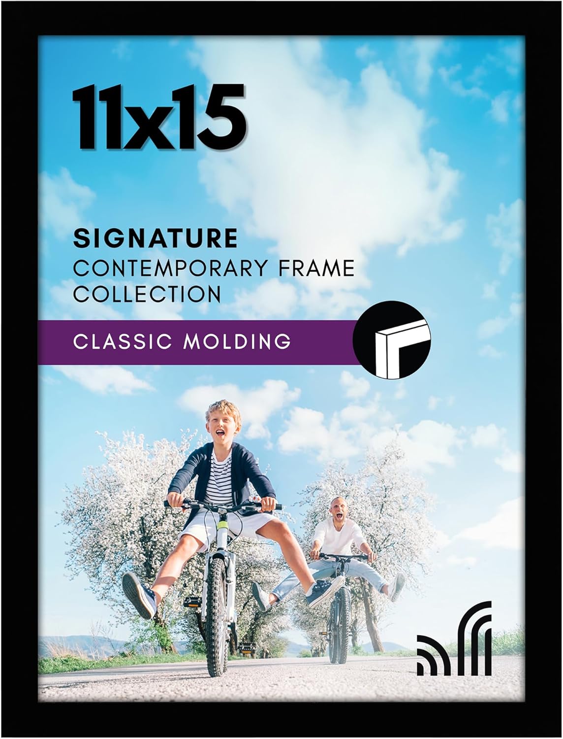 Americanflat 12x18 Poster Frame with Shatter-Resistant Glass - Signature Collection - Gallery-Style Frames Made of Engineered Wood - Photo Frame for Wall Display - Black - Colors A