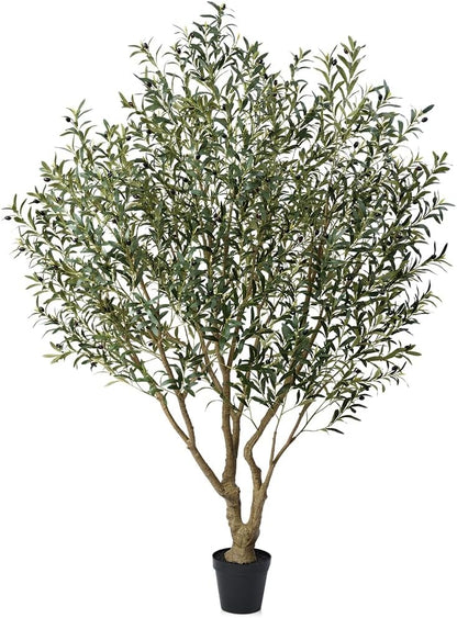 Verinatural Olive Tree Artificial Indoor 6ft - UV Resistant Large Fake Plants - Realistic Faux Olive Tree in Pot - Tall Artificial Plants Outdoor for Home, Patio, Living Room, Office Decor,VN138