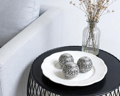 3 Pack Gold Decorative Ball for Centerpiece Bowls, 3 inch Orbs Spheres for Home Living Room Coffee Table Centerpieces Shelf Decoration