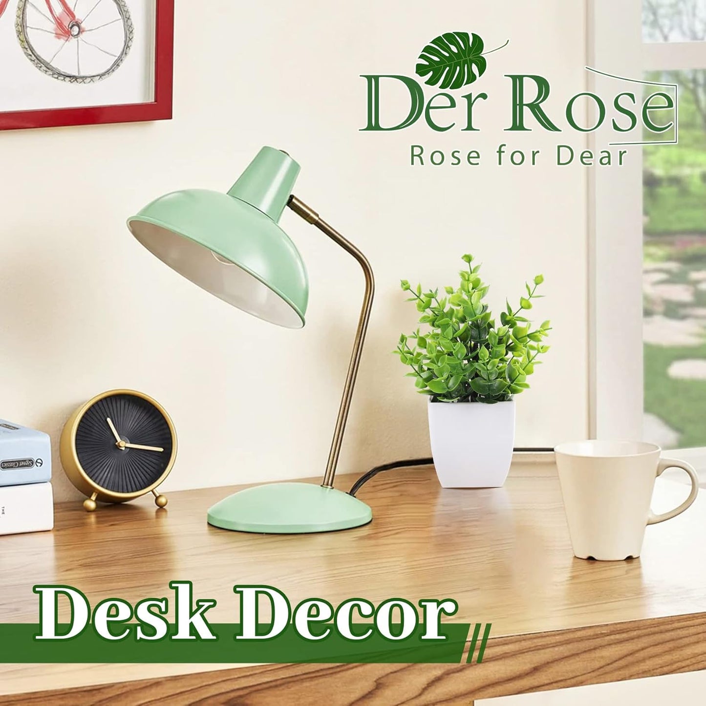 Der Rose 4 Pack Fake Plants Mini Artificial Greenery Potted Plants for Home Decor Indoor Office Table Room Farmhouse Bathroom Decor