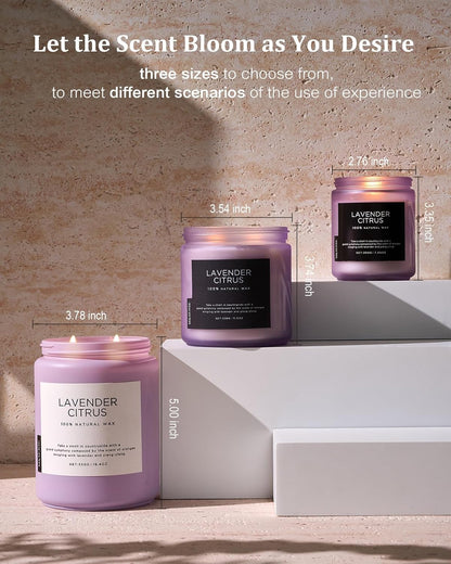 M&SENSE Eucalyptus & Mint Scented Jar Candle, Large 19.4oz Natural Soy Wax, 110-Hour Long Lasting Non-Toxic Clean Burning, Fresh Smelling Home Aromatherapy for Spa Stress Relief, Gifts for Men Women