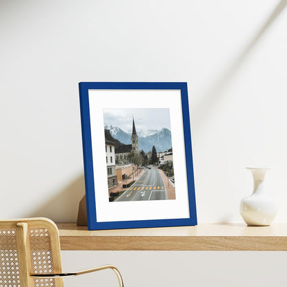 Vittanly 8x10 Picture Frames Set of 9, Shatter Resistant Plexiglass, Display 5x7 Pictures with Mat or 8x10 without Mat, Photo Frames for Wall or Tabletop, Engineered Wood, Black - Colors B