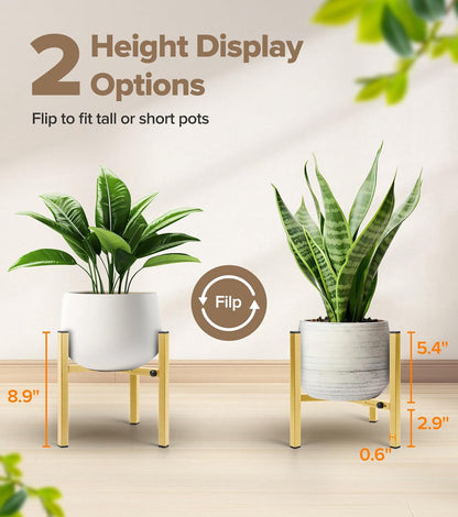 Plant Stand Indoor Adjustable, Metal Modern Indoor Plant Stand, Heavy Duty Plant Stands Outdoor Corner, Stable Plant Holder, Fits 8 to 12 Inches Pots, Black, 1 Pack, Pot & Plant Not Included