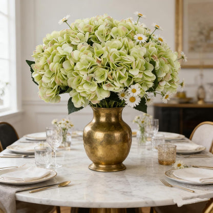 Kimura's Cabin 6pcs White Hydrangea Artificial Flowers Silk Fake Hydrangeas Faux Hydrangea Flowers with Stems for Wedding Bouquets Arrangement Home Table Centerpieces Baby Shower Party Decoration