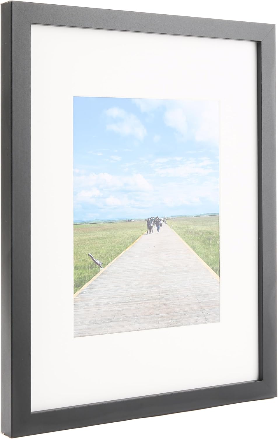 Aynoo Wood Floating Picture Frame 7x9, Table Top 8x10 7x9 6x8 Floating Frame Black Metal Modern Style Frame (PHSD),1Pack