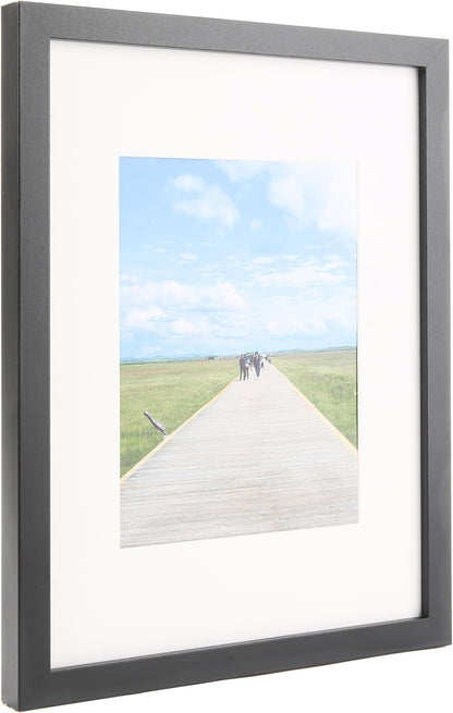 Aynoo Wood Floating Picture Frame 7x9, Table Top 8x10 7x9 6x8 Floating Frame Black Metal Modern Style Frame (PHSD),1Pack