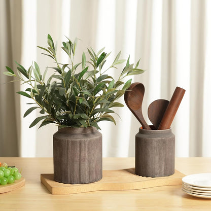 Modern Ceramic Vase Set of 5, Vases Home Decor Rustic Farmhouse Decorative Vase Pottery Vases for Bouquet Pampas Grass Dried Fresh Flowers, Table Living Room Kitchen Bedroom