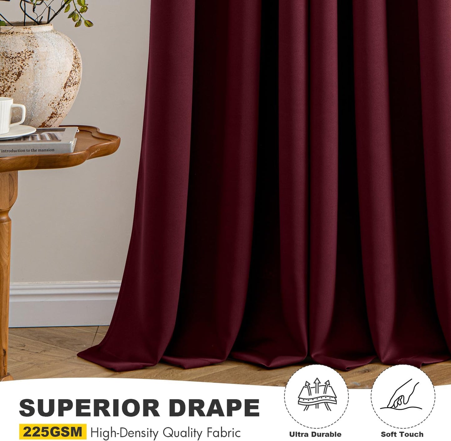 MIULEE Blackout Curtains for Bedroom Living Room 2 Panels, Thermal Insulated Room Darkening Drapes Grommet Noise Reducing Light Blocking Window Treatments 63 Inches Long 40x63 Inch Black - Colors A