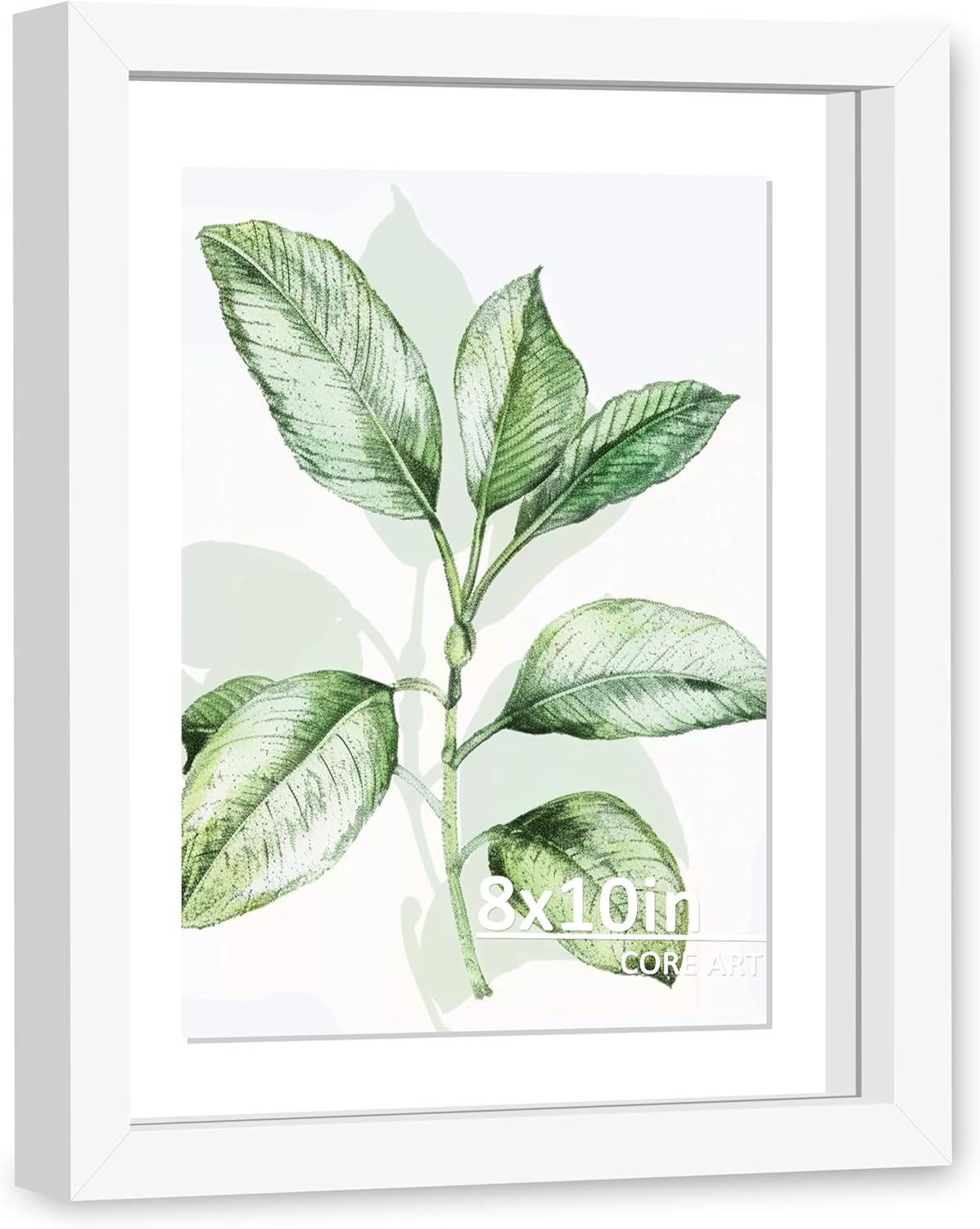 CORE ART 8x10 Floating Picture Frame,Double Plexglass Floating Frame for 5x7,4x6 Pictures,Wall or Tabletop Display,Black
