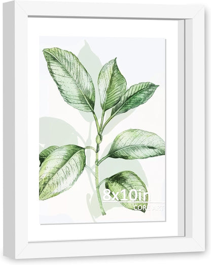 CORE ART 8x10 Floating Picture Frame,Double Plexglass Floating Frame for 5x7,4x6 Pictures,Wall or Tabletop Display,Black