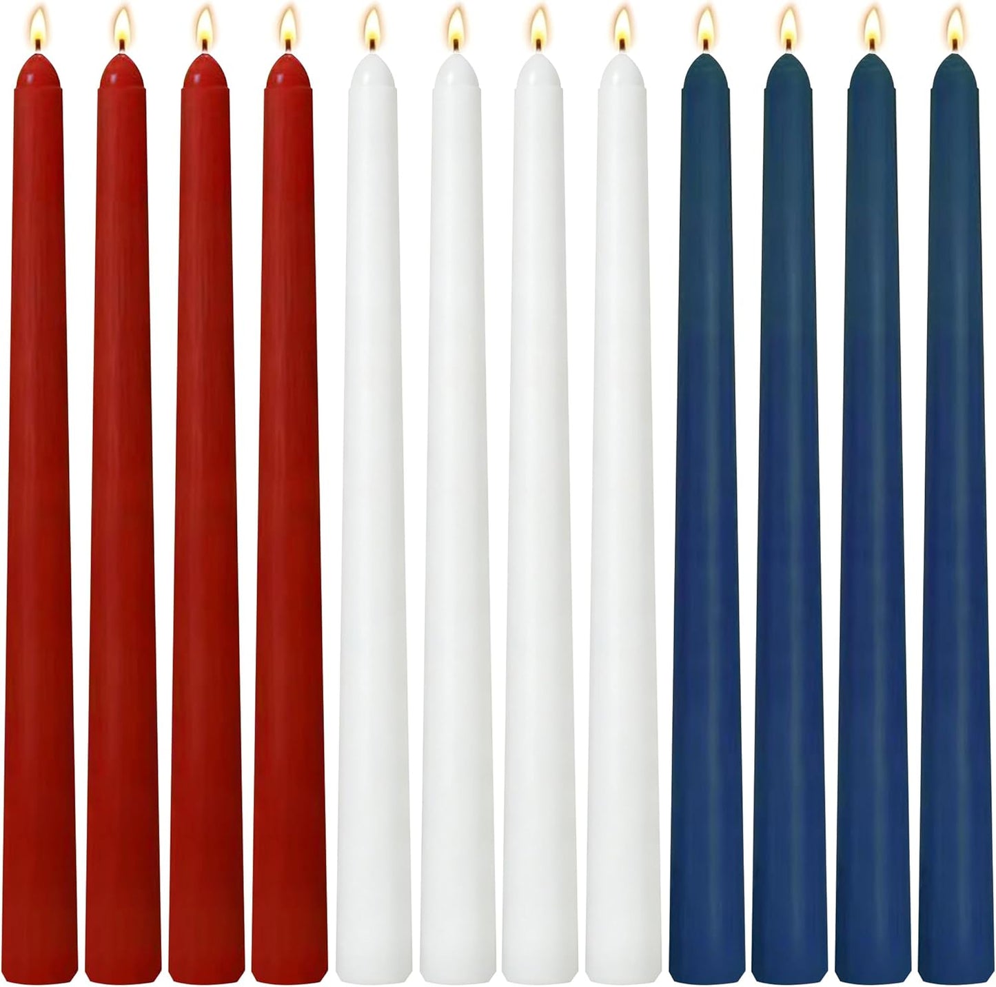 12-Pack Earth Tone Taper Candles, 10 Inch Unscented Dripless Candlesticks, Long-Lasting Burn Time of 7-8 Hours, Perfect for Fall Harvest Halloween Thanksgiving Dinners Parties and Home Décor
