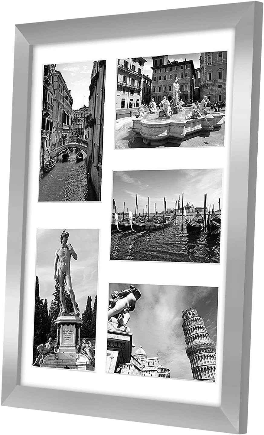 Americanflat 4x6 Collage Picture Frame with Shatter-Resistant Glass - Fits Five 4x6 Photos or Use as One 11x14 Picture Frame - Signature Collection - Collage Frames for Wall Display - Black
