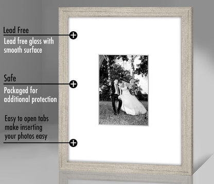 Americanflat 11x14 Picture Frame with Shatter-Resistant Glass - Use as 5x7 Frame with Mat or Display 11x14 Photo Without Mat - Signature Collection - Picture Frames for Wall Display - Black
