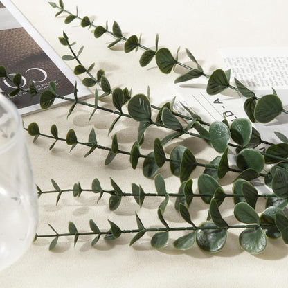18pcs Eucalyptus Stems Greenery Stems Fake Leaves Artificial Flowers Bouquet Faux Branches Centerpiece Flores Plants for Home Party Decor Wedding Decoration