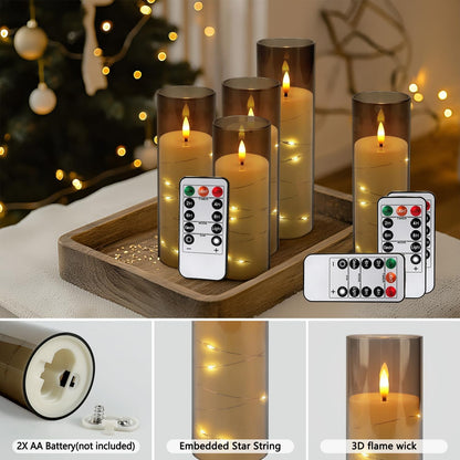 48- Pack of 3 Sizes of LED Flameless Candles.This Candle is Suitable for café, Fancy Restaurant, Bookstore and Other Scenes to Create a Relaxing and Romantic Atmosphere.