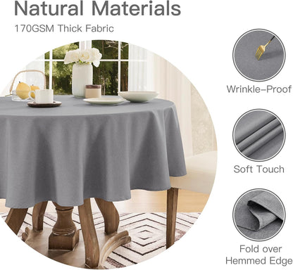 Veblandy Rectangle Tablecloth Waterproof Linen Textured Table Cloth Stain and Wrinkle Resistant Washable, Decorative Fabric Table Cover for Dining, Party and Camping (Sage Green, 52 * 70)