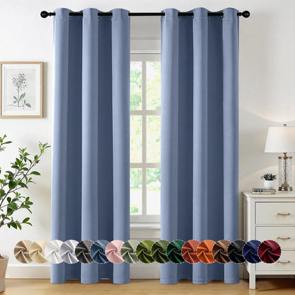 MIULEE Blackout Curtains for Bedroom Living Room 2 Panels, Thermal Insulated Room Darkening Drapes Grommet Noise Reducing Light Blocking Window Treatments 63 Inches Long 40x63 Inch Black - Colors A