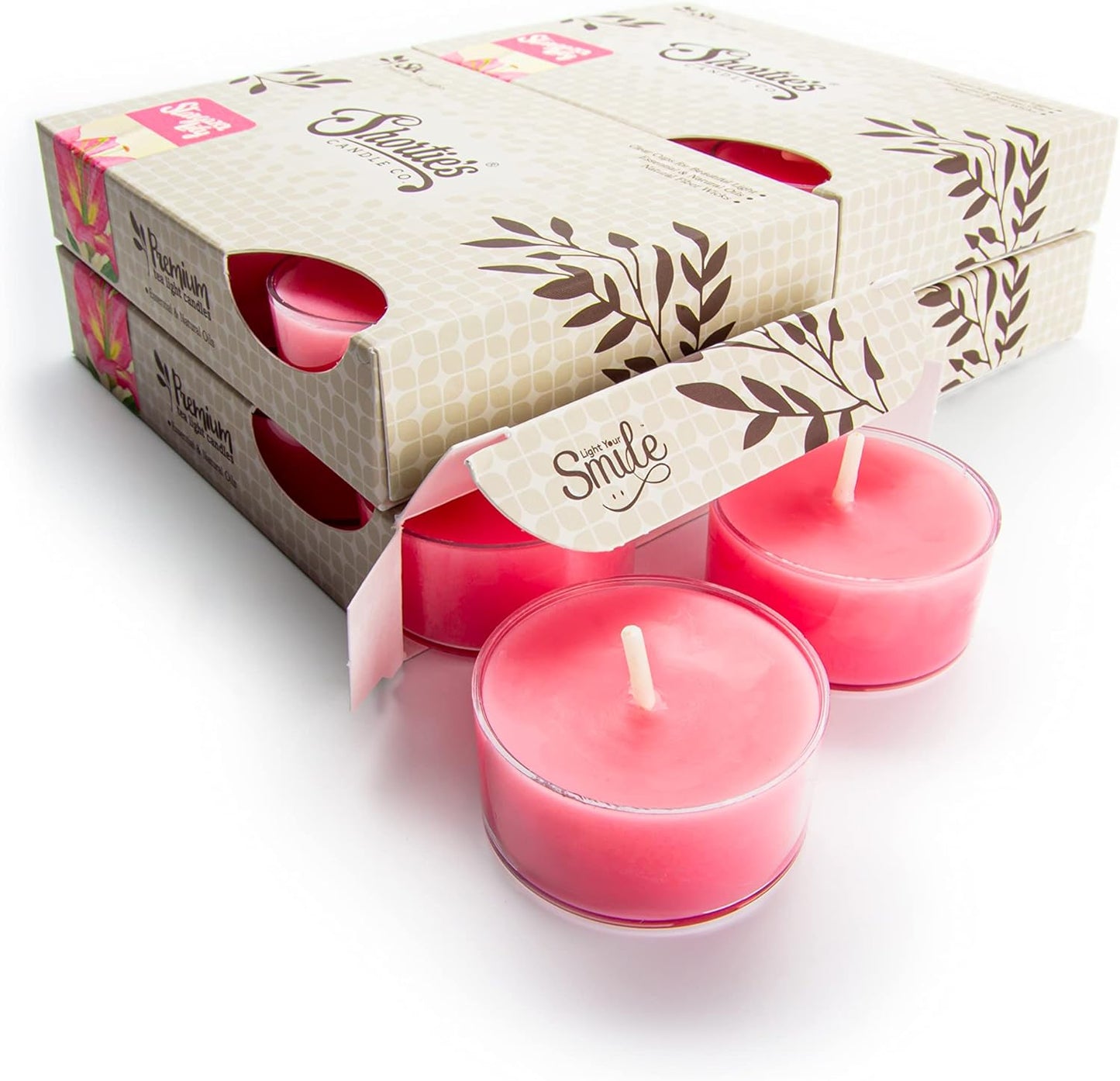 Pure English Lavender Premium Tealight Candles Bulk Pack - Highly Scented with Essential & Natural Oils - 24 Purple Tea Lights - Beautiful Candlelight - Made in the USA - Flower & Floral Collection