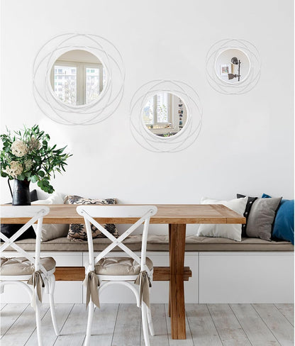 Gold Sunburst Mirrors for Wall Decorative Metal Round Art Mirrors Large Wall Decor Hanging Mirror for Bathroom Bedroom Living Room Vanity Entryway 16"