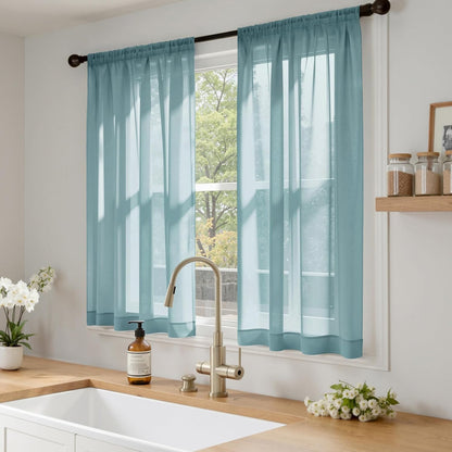 MIULEE White Sheer Curtains 84 Inches Long, 4 Panels Set, Light Filtering Rod Pocket Voile Drapes for Living Room and Bedroom, Airy Soft Fabric Window Treatments, 42 x 84 Inches